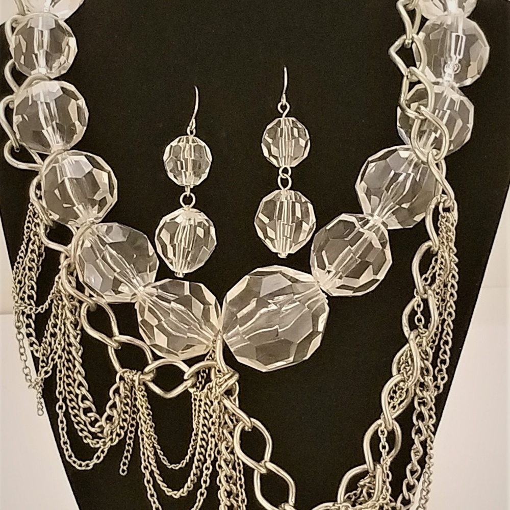 Large clear bead necklace